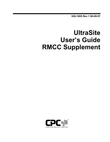 UltraSite User's Guide RMCC Supplement (026 ... - icemeister.net