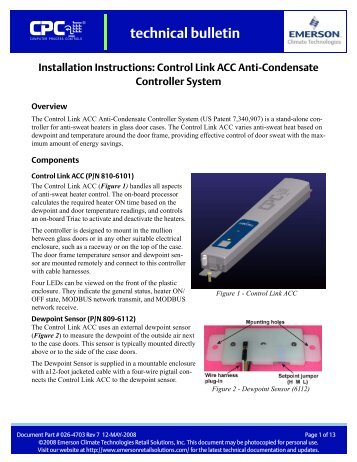 Control Link ACC Anti-Condensate Controller System - icemeister.net