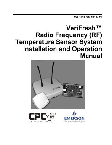 (RF) Temperature Sensor System Installation and Operation Manual