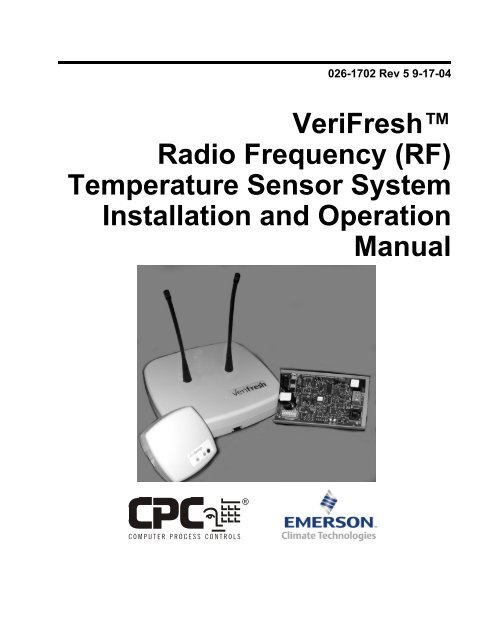 (RF) Temperature Sensor System Installation and Operation Manual