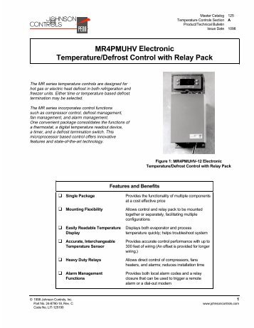 MR4PMUHV Electronic Temperature/Defrost Control ... - icemeister.net