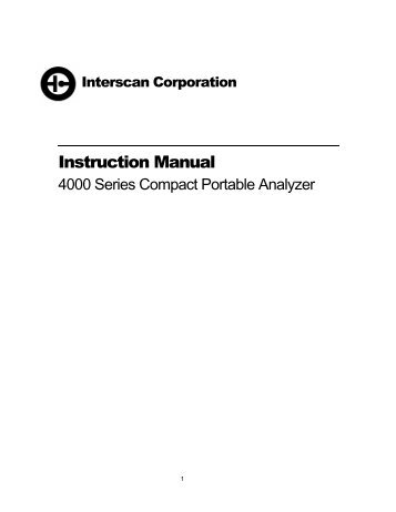 4000 Series Analog Manual - Interscan Corporation