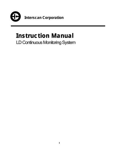 Instruction Manual - Interscan Corporation