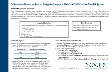 Dye Calibration Protocols - Integrated DNA Technologies