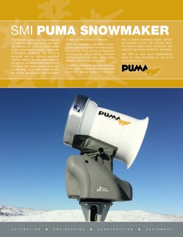 SMI PUMA SNOWMAKER - Snow Machines, Inc.