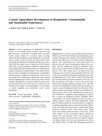 Coastal Aquaculture Development in Bangladesh ... - Springer