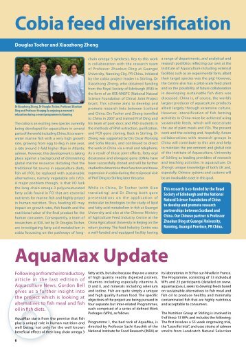 Aquamax update: Gordon Bell - Institute of Aquaculture - University ...