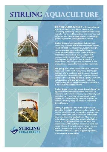 Flyer English (pdf) - Institute of Aquaculture - University of Stirling