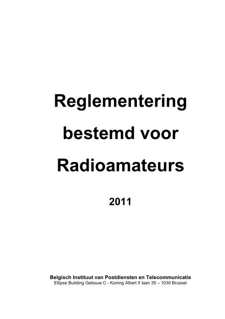 Reglementering bestemd voor Radioamateurs