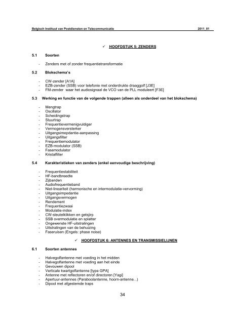 Reglementering bestemd voor Radioamateurs