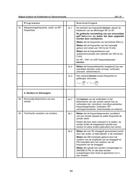 Reglementering bestemd voor Radioamateurs