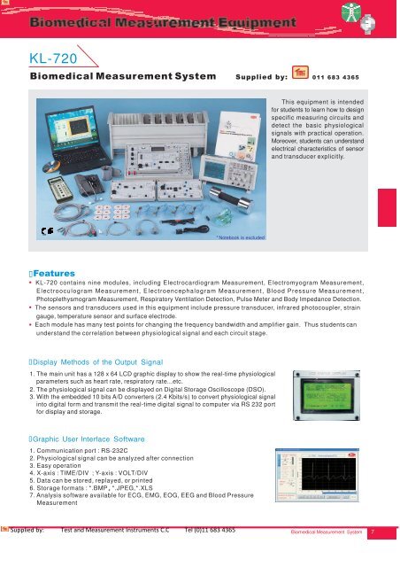 KL-720 - Test and Measurement Instruments CC