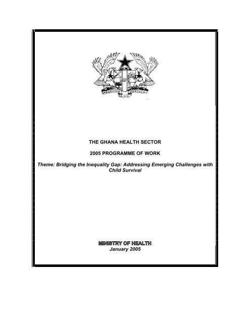 Annual Programme of Work 2005 - Ministry of Health