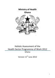 2012 Holistic Assessment of Health Sector POW - Ministry of Health