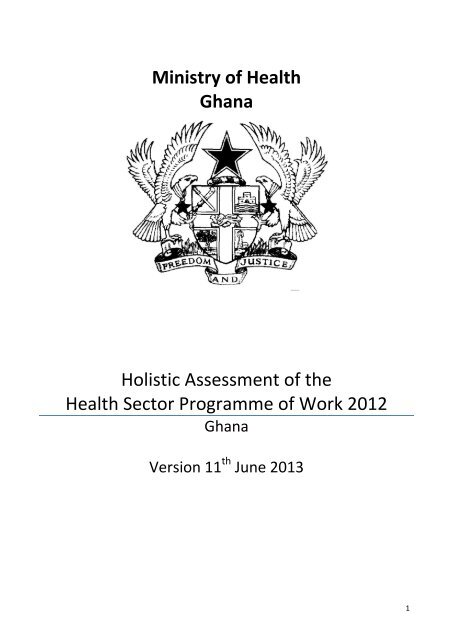 2012 Holistic Assessment of Health Sector POW - Ministry of Health