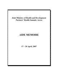 Aide Memoire April 2007 - Ministry of Health