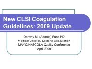 New CLSI Coagulation Guidelines: 2009 Update - NASCOLA