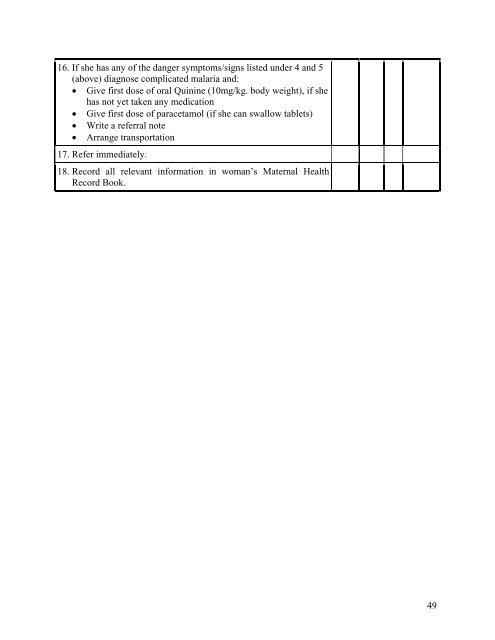 Training Manual for Preventive Malaria - Ministry of Health