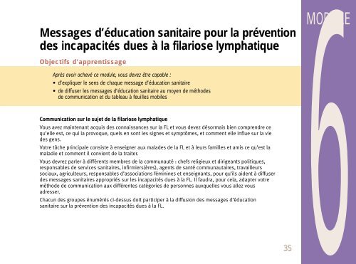 Evaluation et prise en charge de la filariose lymphatique