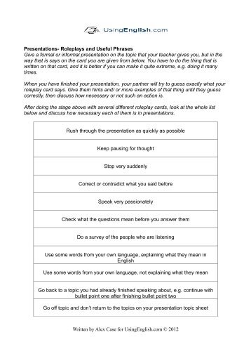 business english presentations advice vocabulary