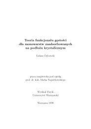 Teoria funkcjonaÅu gÄstoÅci dla monowarstw zaadsorbowanych na ...