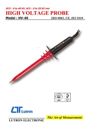 HIGH VOLTAGE PROBE - Test and Measurement Instruments CC