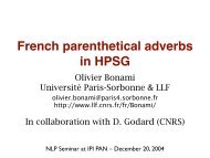 French parenthetical adverbs in HPSG