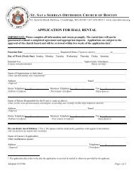 application for hall rental - St. Sava Serbian Orthodox Church of ...