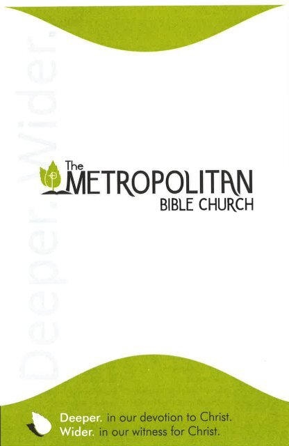 Bulletin - The Metropolitan Bible Church