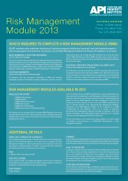 Risk Management Module 2013 - API Victoria - The Australian ...