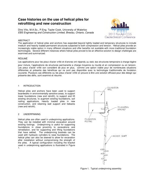 Case histories on the use of helical piles for retrofitting and new ...