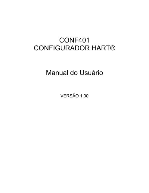 CONF401 CONFIGURADOR HARTÂ® Manual do ... - smarresearch