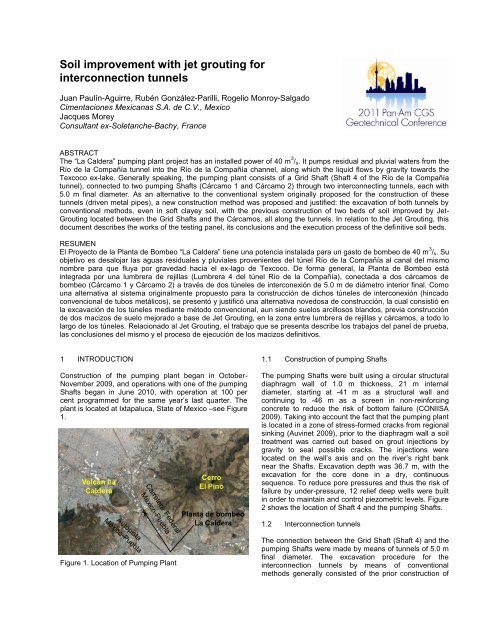 Soil improvement with jet grouting for interconnection tunnels