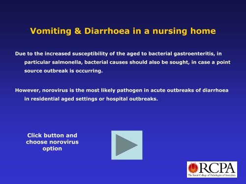 Vomiting & Diarrhoea in a nursing home - Rcpa.tv