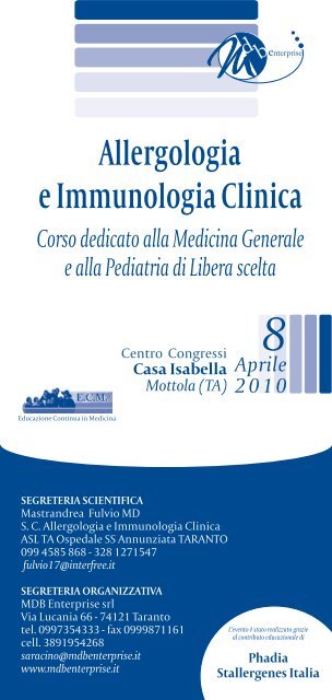 Allergologia e Immunologia Clinica - MDB Enterprise srl