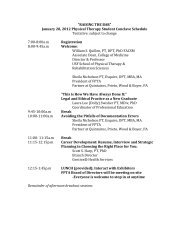 January 28, 2012 Physical Therapy Student Conclave Schedule ...