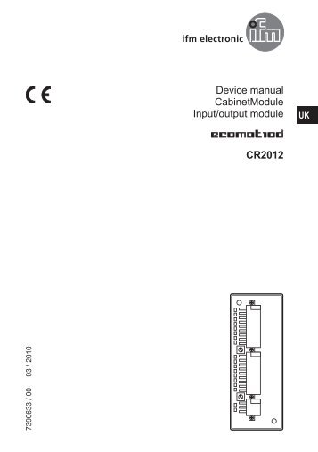 Device manual CabinetModule Input/output module ... - IFM Electronic