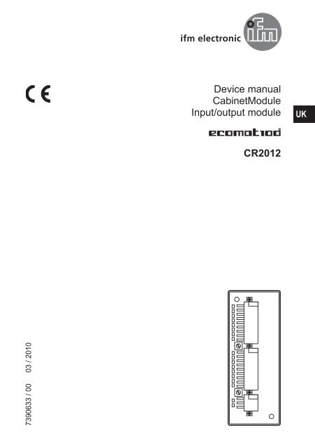 Device manual CabinetModule Input/output module ... - IFM Electronic