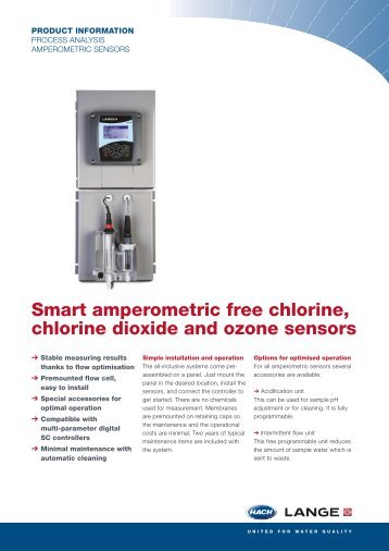 Smart amperometric free chlorine, chlorine dioxide and ozone sensors