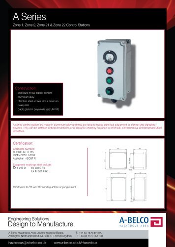 Download Data Sheet for full product specifications - A-Belco