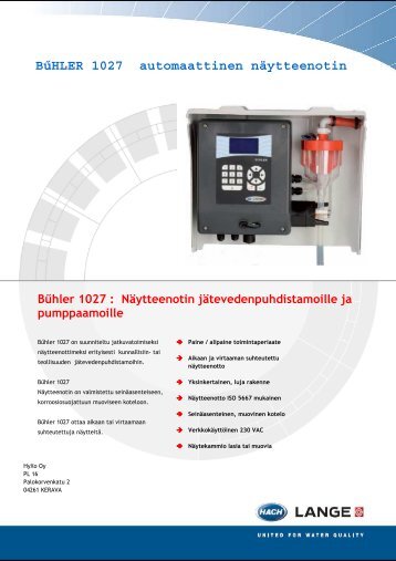 Buhler 1027 automaattinen nÃ¤ytteenotin FIN.pdf - Hyxo