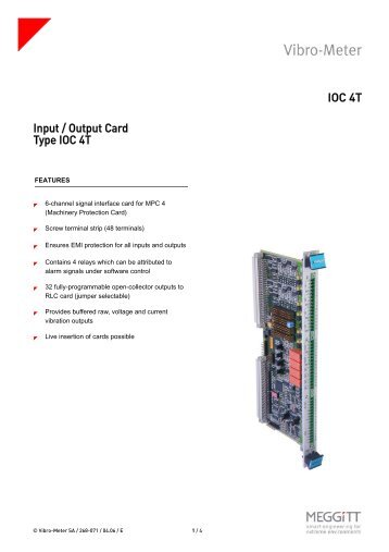IOC 4T Input / Output Card Type IOC 4T - Zeefax Condition Monitoring