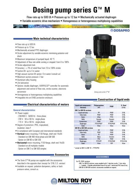 Dosing pump series Gâ¢ M - Hyxo