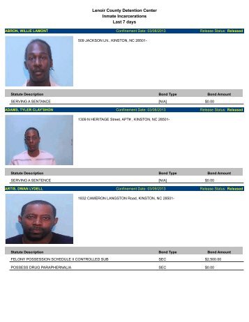 Updated March 13: Mugshots of people arrested in Lenoir County