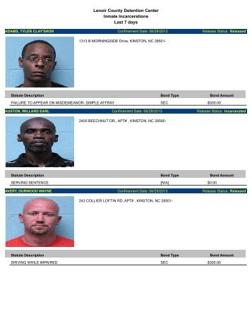 Updated: Mugshots of people arrested in Lenoir County