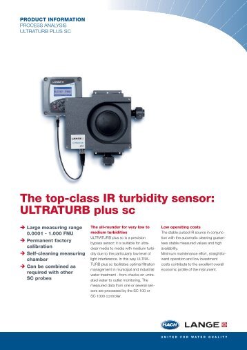 The top-class IR turbidity sensor: ULTRATURB plus sc