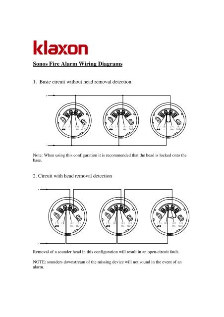 Sonos Fire Alarm Wiring Diagrams - Klaxon Signals Ltd.