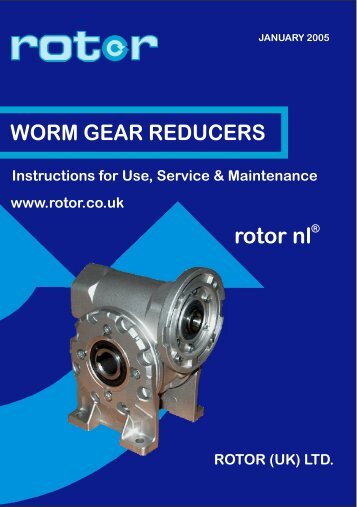 Worm Gear Reducers (MRT) - maintenance manual - Rotor UK