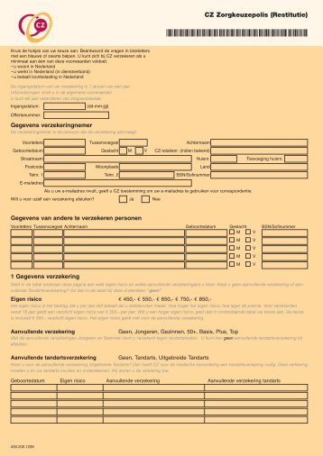 Aanvraagformulier Zorgkeuzepolis - zorgkantoorvoordebetuwe.nl