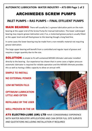 Screw Pump Flyer - ATS Electro-Lube